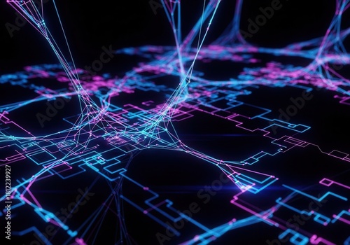 Wallpaper Mural a close up of a map of a city on a black background Torontodigital.ca