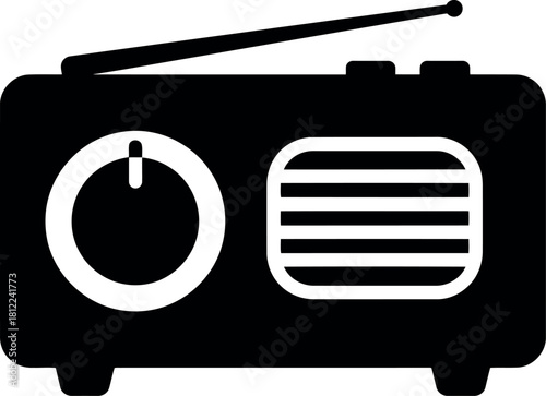 Retro radio icon vintage broadcast symbol