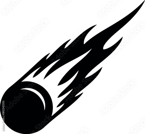 Fiery comet streak icon