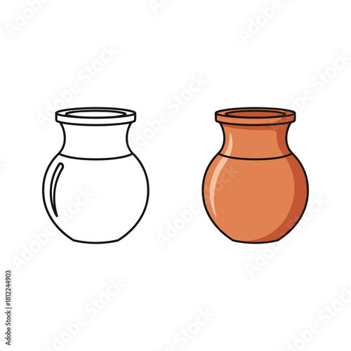 ceramic vase isolated on white background