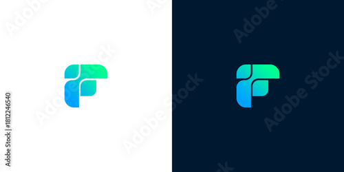 Modern Abstract Letter F Logo Design in Gradient Colors for Technology and Digital Businesses
