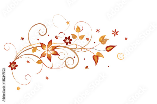 Maroon lotus icon with teardrop and dotted elements