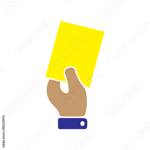 Hand Showing Yellow Warning Card