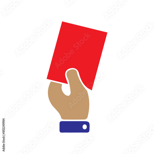 Hand Showing Yellow Warning Card