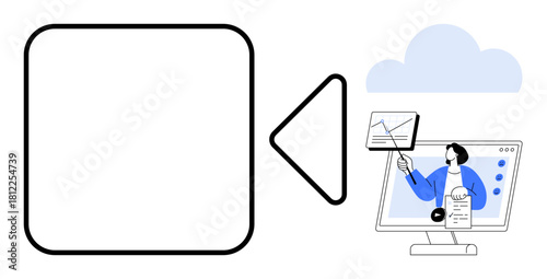 Remote learning concept. Remote learning with cloud integration and video communication for educational purposes. Remote learning s online teaching and collaboration. Ideal for e-learning, training