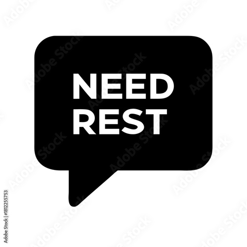 Need rest speech bubble in simple graphic design  