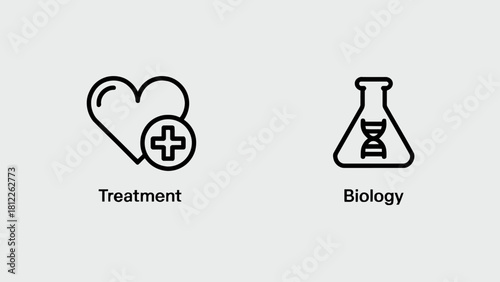 Medical treatment and biology illustration presenting health and scientific research with modern design for medical field and innovative approach