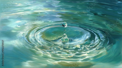 Water drop impact ripples