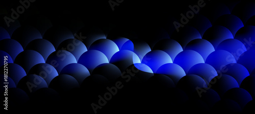 Neon ripple glass fractal texture on black 3d background with red blue radiant gradient. Abstract ribbed wave line pattern. Luminous translucent surface with bright light glow effect.