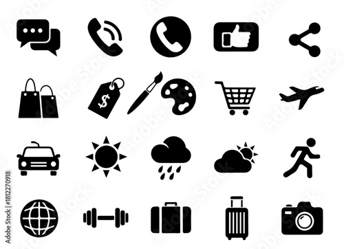 Versatile icon set for modern designs perfect for apps, websites, and presentations