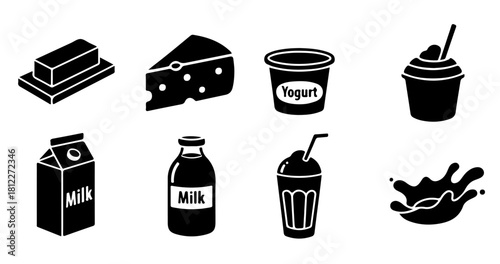 Dairy delights collection including milk, cheese, yogurt, and smoothies for healthy lifestyle