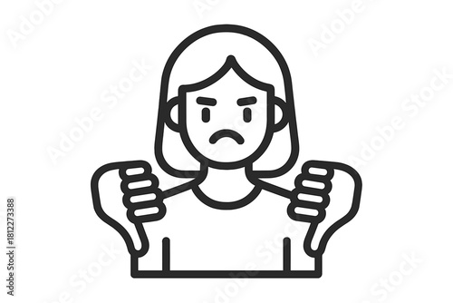 Person giving two thumbs down sign symbolizing rejection and negative feedback