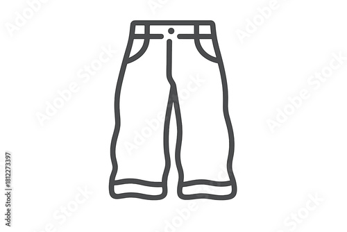 Simple outline drawing of casual pants or trousers suitable for clothing and fashion design projects