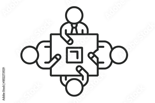 Business people sitting around a conference table discussing a project plan