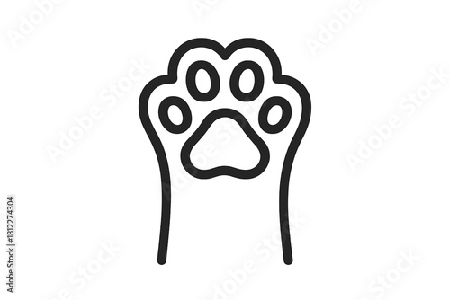 Stylized graphic representation of a domestic animal paw, such as a cat or dog, raised up