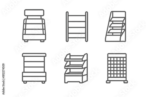 Commercial retail merchandising equipment and various store display racks