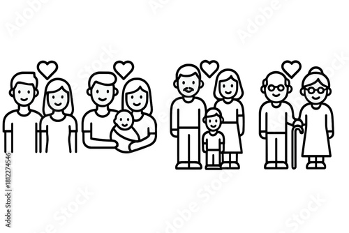 Diverse family structures and relationships across multiple generations