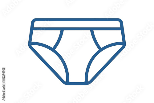 Simple outline icon of classic men's briefs for fashion and apparel design concepts