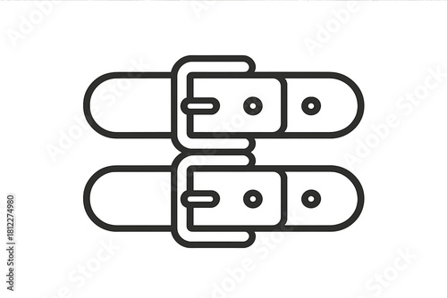 Two parallel straps with buckles and adjustment holes for clothing or accessories