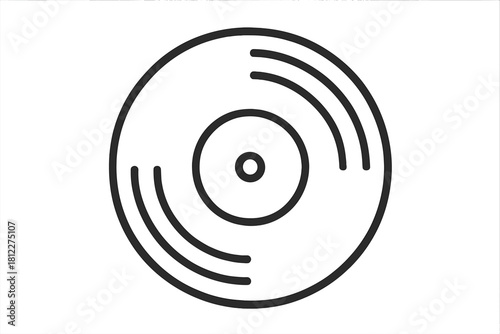 Spinning vinyl LP record disc icon representing music and entertainment