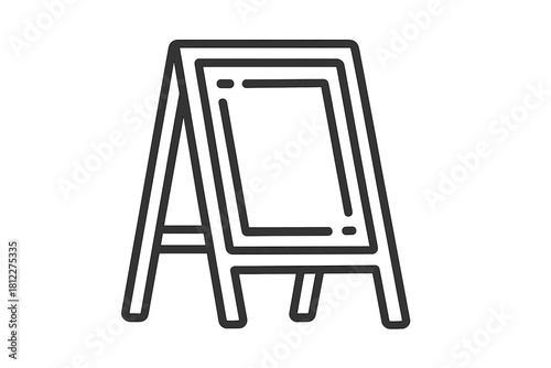 Simple blank A-frame sandwich board sign template used for outdoor advertising or menu display