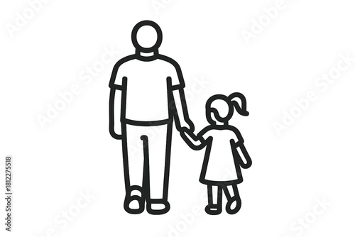 Father and daughter holding hands walking together representing family bond and parenting relationship