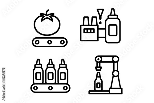 Industrial automated food processing and sauce production line stages and manufacturing