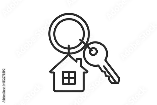 House key and home charm on a keychain symbolizing property investment and security