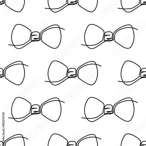 Outline bows ribbon seamless pattern. Hand drawn Fashion wallpaper, beauty background, fabric, textile, print, wrapping paper or package design. Editable Color.