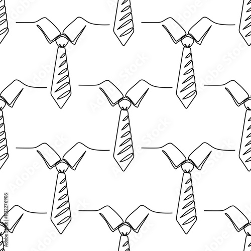 Outline neckties seamless pattern. Hand drawn Fashion wallpaper, beauty background, fabric, textile, print, wrapping paper or package design. Editable Color.