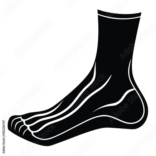 human ankle on white background
