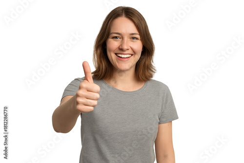 Wallpaper Mural Smiling woman giving thumbs up Torontodigital.ca