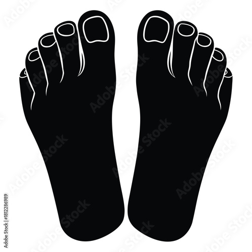 human toenails on white background