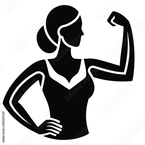 woman upper arm icon on white background