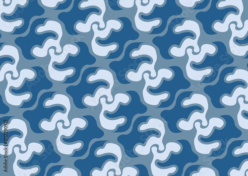 seamless pattern with blue waves
