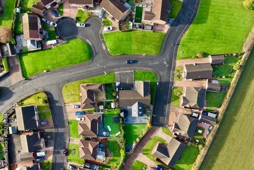 Photography housing estate from birds eye view`