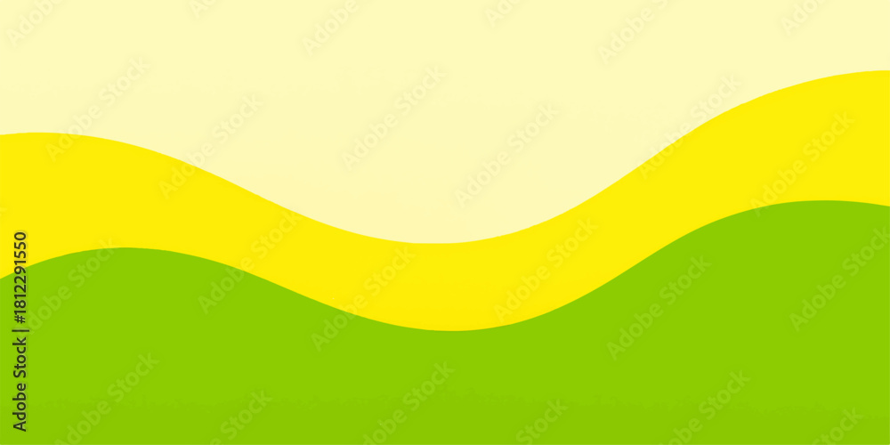 Obraz premium Abstract wavy layers in yellow and green for backgrounds and design elements