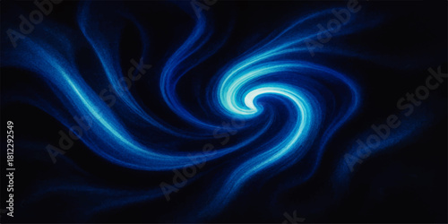 Abstract blue swirl of light on a dark background for creative designs