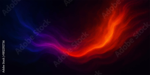 Abstract colorful light painting with red orange and blue hues on dark background