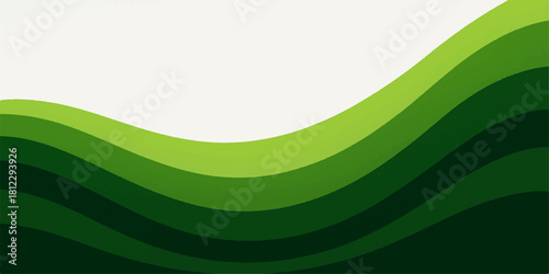Abstract green wavy layers background for nature environment and eco concepts