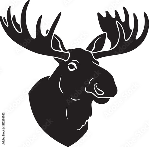 Moose Head Icon Logo Vector Design Template