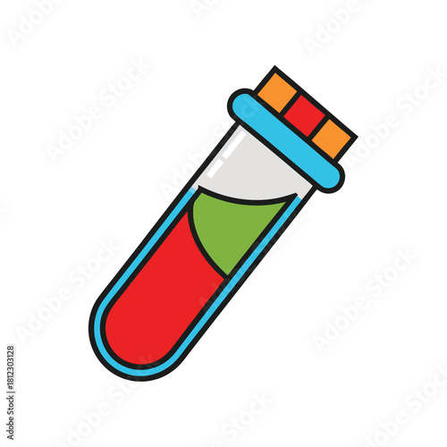 Colorful Blood Sample Vial Vector Icon