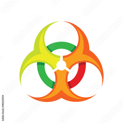 Colorful Biohazard Symbol Vector Icon