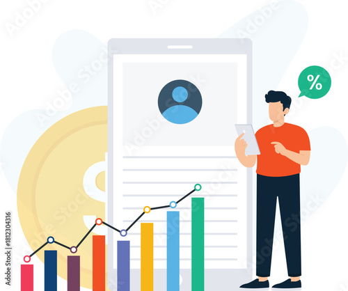 business growth, financial analysis, data visualization, investment return, profit increase, user analytics, mobile banking, market research