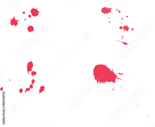 A collection of blood splats for artwork compositions and textures