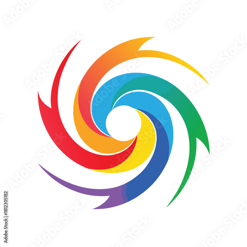 Colorful Magnetic Field Swirl Vector Icon