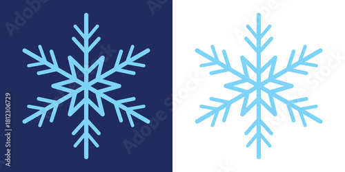 Blue snowflake icon set isolated vector illustration. Festive Christmas banner, New Year card. Vector pastel chalk shape pack. Winter snow icon holidays. with blue snowflakes on a white background.