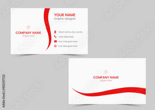 Business card design template, Clean professional business card template, visiting card, business card template	