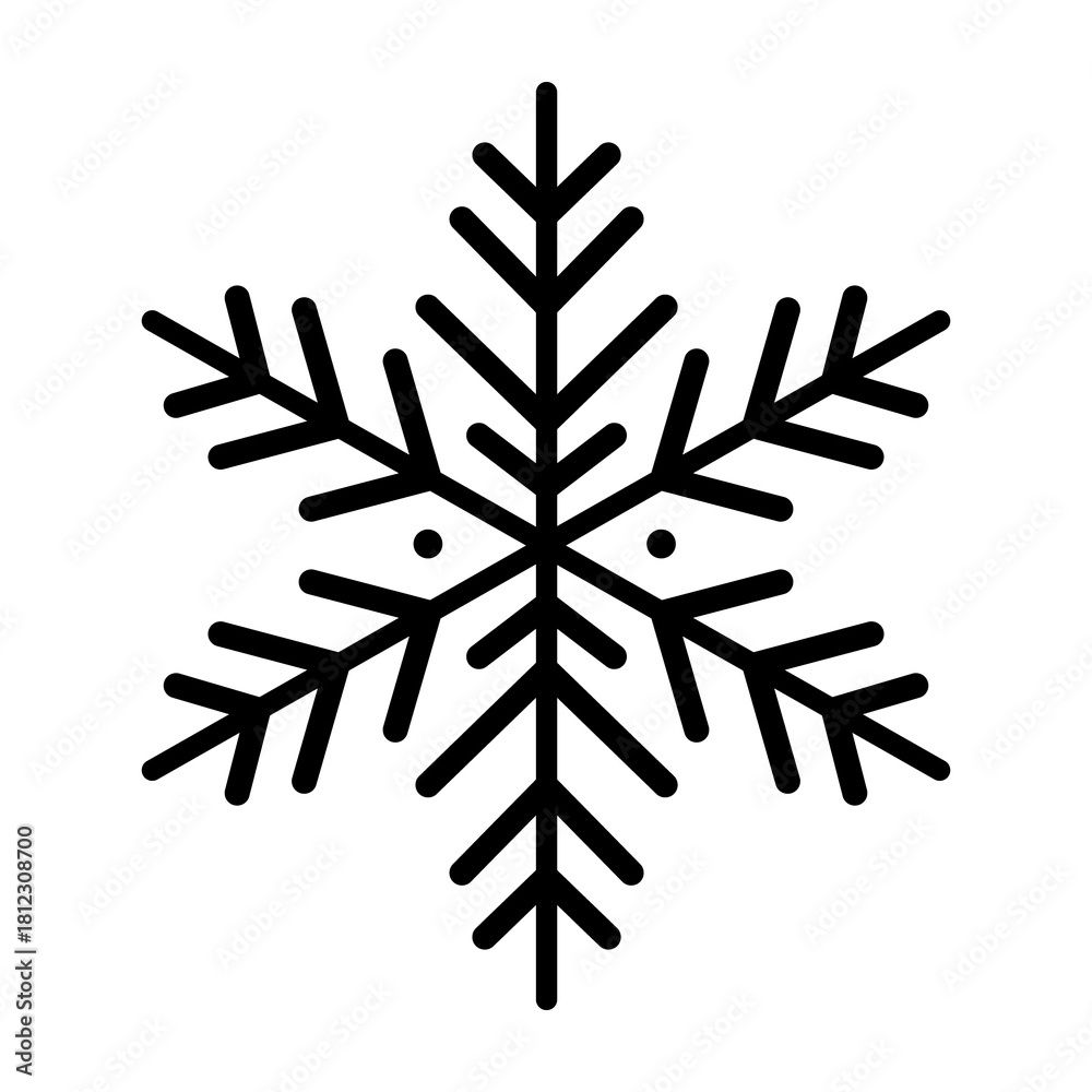 Fototapeta premium Vector art of collection of snowflake icons icon on. Collection of different form snowflakes vector icon. Vector illustration of snowflakes icon set on transparent background. Vector line icon.