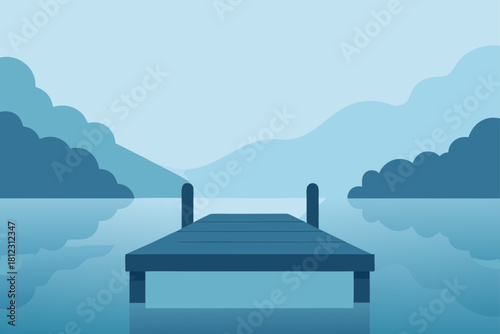 Foggy River Dock Perfect For Peaceful Meditation